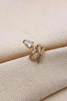 Змея Фигура Камень Золотого Цвета Ушная Манжета Хрящ Серьги(VIP)