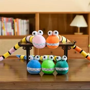 Змея плюшевая игрушка кукла мягкая милая большие глаза смешные хитрые друзья подарок на Хэллоуин розовый