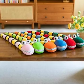 Змея плюшевая игрушка кукла мягкая милая большие глаза смешные хитрые друзья подарок на Хэллоуин подушка компаньон год змеи домашний декор синий