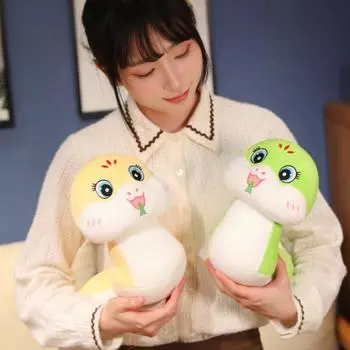 Змея плюшевая кукла мягкая игрушка для детей мягкая приятная китайская 2025 S розовый