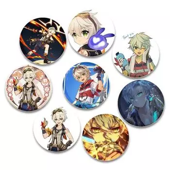 Значки Bennett 32/44/58 мм, аниме-броши ручной работы Genshin Impact, значок на лацкан игрового персонажа, креативный значок в виде мультяшной фигурки, подарочный аксессуар 32mm