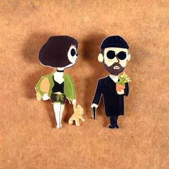 Значки с героями мультфильмов Лолита Леон, значок фильма, акриловая брошь для одежды, рюкзак, модные украшения, булавки чёрный