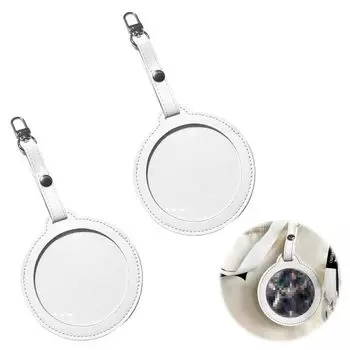 Значок ADOFUN Can Badge, идеальный для значков, брелок-значок, значок Can Badge, устойчивый к царапинам, брелок Ita PU белого цвета, 58~65 мм [2 шт.] Чехол, кожа, тип, чехол,