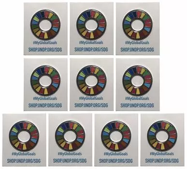 Значок-булавка Значок Организации Объединенных Наций Значок (10 кусочков)