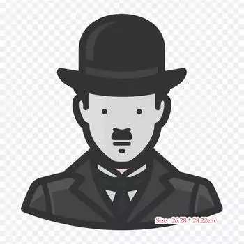 Значок Чарли Чаплина, компьютерные иконки, бродяга, жизнь железа на теплопередаче, печать, виниловые нашивки, наклейки для одежды, аппликации «сделай сам», моющиеся нашивки