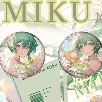 Значок Хацунэ Мику, зеленый весенний стиль, коллекция.