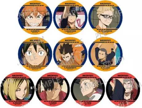 Значок Kamio Japan Trading 1BOX Диаметр 56 x D5 мм Изготовлен из олова Haikyu!! Прибл.