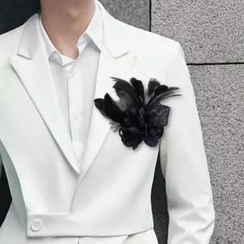 Значок на булавке, элегантное украшение, долговечная модная ткань, аксессуары с цветами, шляпа белый