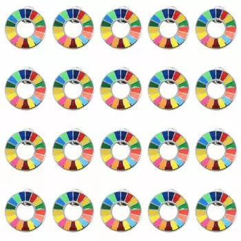 Значок на булавке ГОРОДОН Значок на лацкане ООН ЦУР Цветной Стильный Большой емкости (Набор 20)