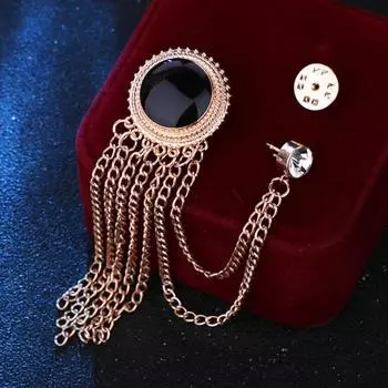 Значок на булавке, сверкающая цепочка, гальваника, декоративные винтажные наряды, цветной мужской костюм, лацкан с кисточкой шампанского