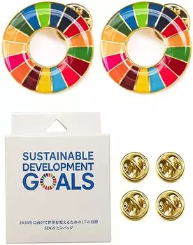 Значок официальный круглый значок ООН «Свет ЦУР» с застежкой [Набор 2], продукт, 25 мм, антиотслаивающийся, поверхность, трехмерный значок, яркий,