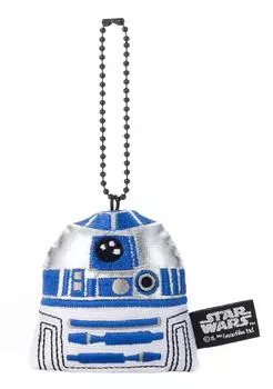 Значок плюшевый Star Wars с цепочкой из шариков общая длина 6 см R2-D2