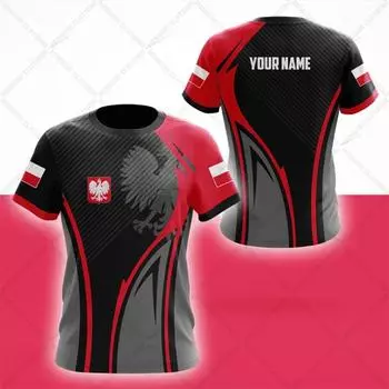 Значок польского флага, воин, камуфляж, мужская футболка с круглым вырезом и 3D принтом, с коротким рукавом, свободная модная футболка большого размера, спортивная, быстросохнущая XS