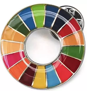 Значок SDG официальной системы ООН 25 мм, серебряный, закругленный, значок SDG, значок SDG, идеально подходит для шляп и сумок, симпатичный, 3 застежки в комплекте