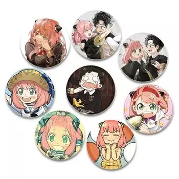 Значок SPY FAMILY 32/44/58 мм, симпатичный значок в стиле аниме Anya Forger/Damian, 58 мм, круглая брошь для рюкзака, одежды, аксессуаров, ювелирных изделий, подарков 32mm