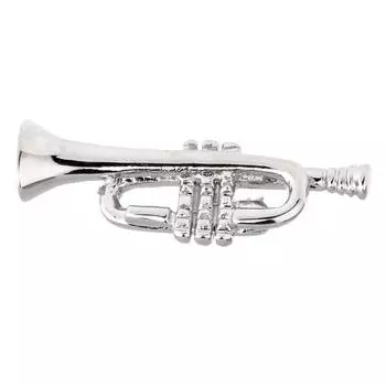 Значок-труба, булавка на лацкан 037 серебряный