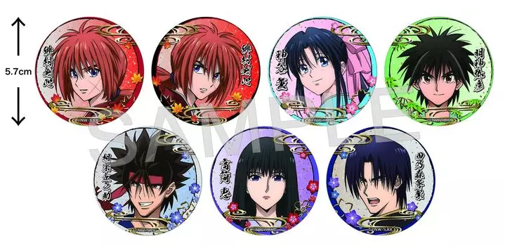Значок в японском бумажном стиле Rurouni Kenshin Meiji Swordman Romantic Trading, коробка из 7 штук