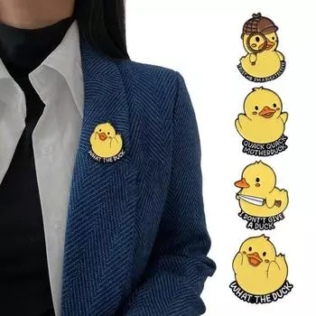 Значок в виде утёнка из мультфильма, украшение в виде животного, брошь из сплава, шляпа, шарф, сумка, украшение на лацкан, булавка, подарок на день рождения, выпускной, Рождество
