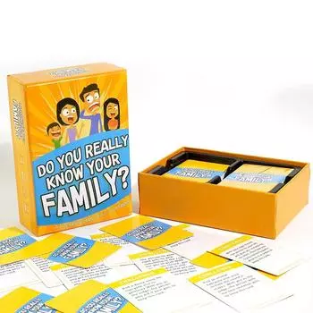 Знаете ли вы свою семью? Веселая семейная игра, наполненная темами для разговора, задачами для детей, головоломками для досуга, карточками