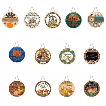 Знак благодарения из дерева с буквами, мультяшная тыква, кленовый лист, табличка, украшение для осеннего декора входной двери фермерского дома