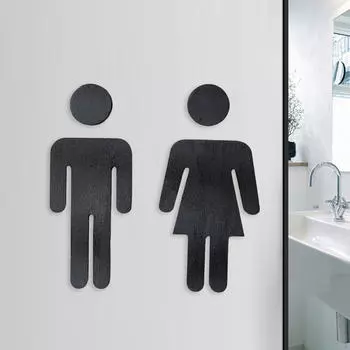Знак для туалета для мужчин и женщин, наклейка для ванной комнаты, устойчивая многоцелевая многоразовая табличка на дверь