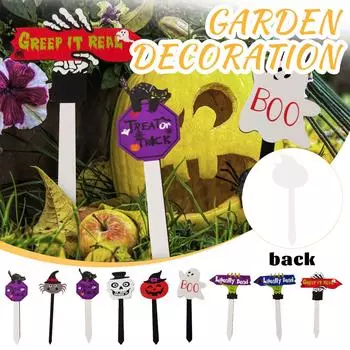 Знак для украшения сада на Хэллоуин Знак для газонов на открытом воздухе для фестиваля призраков Товары для украшения земли One Size