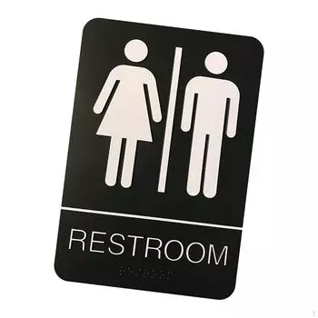 Знак для ванной комнаты, наклейка на стену для туалета, висящая табличка для ресторана, коммерческий Unisex