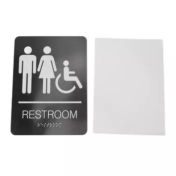 Знак для ванной комнаты самоклеящийся стильный нержавеющая сталь рельефный текст шрифтом Брайля знак для ванной комнаты для инвалидов