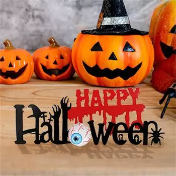 Знак Happy Halloween Table, многоярусный поднос Halloween с глазным яблоком, блок паука, украшение стола, центральный элемент для дома One Size чёрный