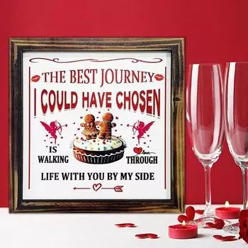 Знак из дерева ко Дню святого Валентина, романтическая стоячая настольная табличка с рамкой, деревенская полка для стола, многоярусный поднос, украшение для вечеринки по случаю годовщины One Size A