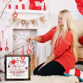 Знак из дерева ко Дню святого Валентина, романтическая стоячая настольная табличка с рамкой, деревенская полка для стола, многоярусный поднос, украшение для вечеринки по случаю годовщины One Size E