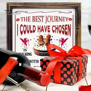 Знак из дерева ко Дню святого Валентина, романтическая стоячая настольная табличка с рамкой, деревенская полка для стола, многоярусный поднос, украшение для вечеринки по случаю годовщины One Size C