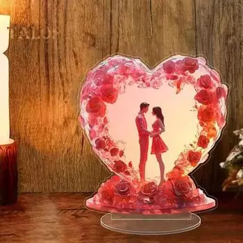 Знак ко Дню святого Валентина, 2D, плоский акриловый настольный любовный орнамент, водонепроницаемое домашнее украшение ко Дню святого Валентина для каминной тумбочки D