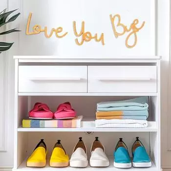 Знак «Люблю тебя, пока» из дерева, надпись на двери, над дверью, настенный художественный знак в деревенском стиле для украшения прихожей дома, подарок на день святого Валентина белый