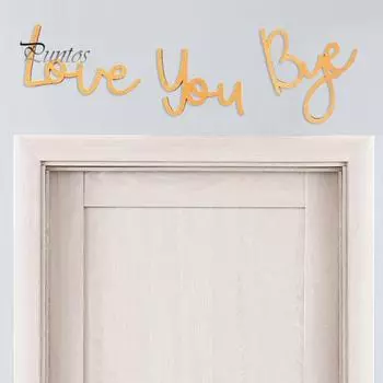 Знак «Люблю тебя, пока» из дерева, надпись на двери, над дверью, настенный художественный знак в деревенском стиле для украшения прихожей дома, подарок на день святого Валентина золотистый