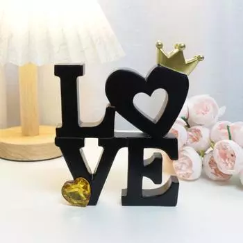 Знак любви, украшение из смоляной буквы, украшение для стола с надписью «Любовь», отдельно стоящее центральное украшение для стола для дома, спальни, свадьбы, помолвки, декора чёрный
