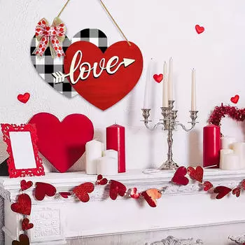 Знак на дверь ко Дню Святого Валентина, в форме сердца, деревянный для комнаты дома