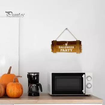 Знак на дверь на Хэллоуин, деревянный знак приветствия на Хэллоуин, ретро-подвесная вывеска со шнуром для окна, передней двери, забора A
