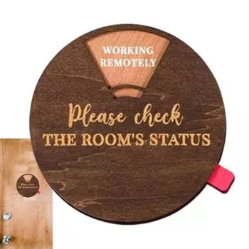 Знак на дверь рабочего места Знаки на рабочем месте Не беспокоить Знак статуса рабочего места Дверной вешалка Знак конфиденциальности Деревянный Выход с рабочего места коричневый