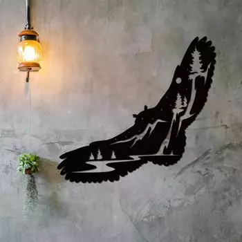 Знак «Орел из металла» в виде дикой природы, стильный настенный декор для домашнего декора, настенное искусство в помещении и на открытом воздухе, идеальный подарок для охоты и дикой природы светло-серый
