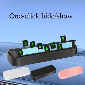 Знак парковки автомобиля Толкайте скрытый светящийся подвижный номерной знак Подарочный номерной знак для временной парковки автомобиля One Size белый