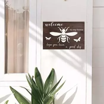 Знак пчелы Добро пожаловать в мой дом Наклейка на стену для украшения 20*29.5CM/fun-f29