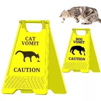 Знак «Рвота кошки» 3,9 дюйма, 3D-печатный предупреждающий знак для рвоты кошки или собаки, предупреждающий знак «Рвота кошки или собаки» для домашнего декора, подарок любителям кошек Cat