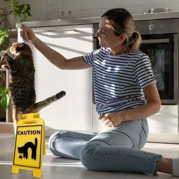 Знак «Рвота кошки» 3D-печатный знак «Рвота кошки» Предупреждающий знак для домашнего декора Знак «Осторожно, рвота кошки» Подарок для владельцев кошек