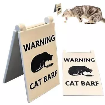 Знак «Рвота кошки» 4 дюйма, новинка, кляп, предупреждение о рвоте, 3D-печатный знак «Рвота кошки собаки», украшение для двора чёрный
