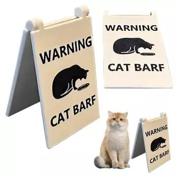 Знак «Рвота кошки» 4 дюйма, новинка, кляп, предупреждение о рвоте, 3D-печатный знак «Рвота кошки собаки», украшение для двора чёрный