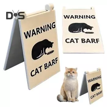 Знак «Рвота кошки» 4 дюйма, новинка, кляп, предупреждение о рвоте, 3D-печатный знак «Рвота кошки собаки», украшение для двора чёрный
