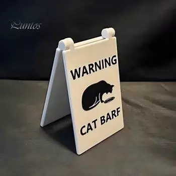 Знак «Рвота кошки» 4 дюйма, новинка, кляп, предупреждение о рвоте, 3D-печатный знак «Рвота кошки собаки», украшение для двора чёрный