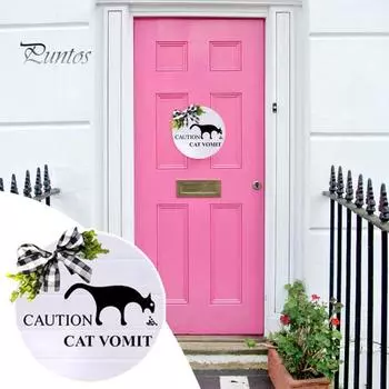 Знак «Рвота кошки», круглый деревянный знак «Добро пожаловать», знак «Рвота кошки или собаки», украшение на крыльце, подарок для владельцев домашних животных Dog