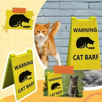 Знак «Рвота кошки», забавный знак «Украшение для знака кошки», знак для двора, забавный и милый новаторский знак «Рвота кошки/собаки», юмористическое украшение для дома или зоны для домашних животных One Size